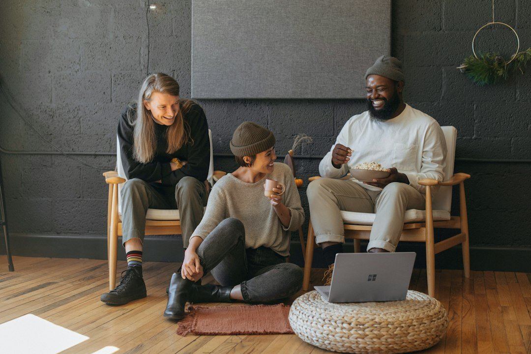 diverse group discussing online