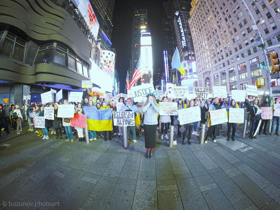 protesters marching in city