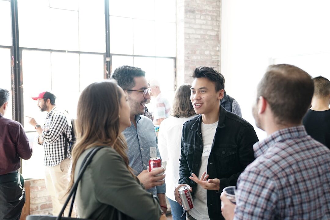 diverse group of friends talking